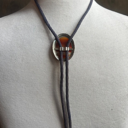 Striped Agate Bolo Tie