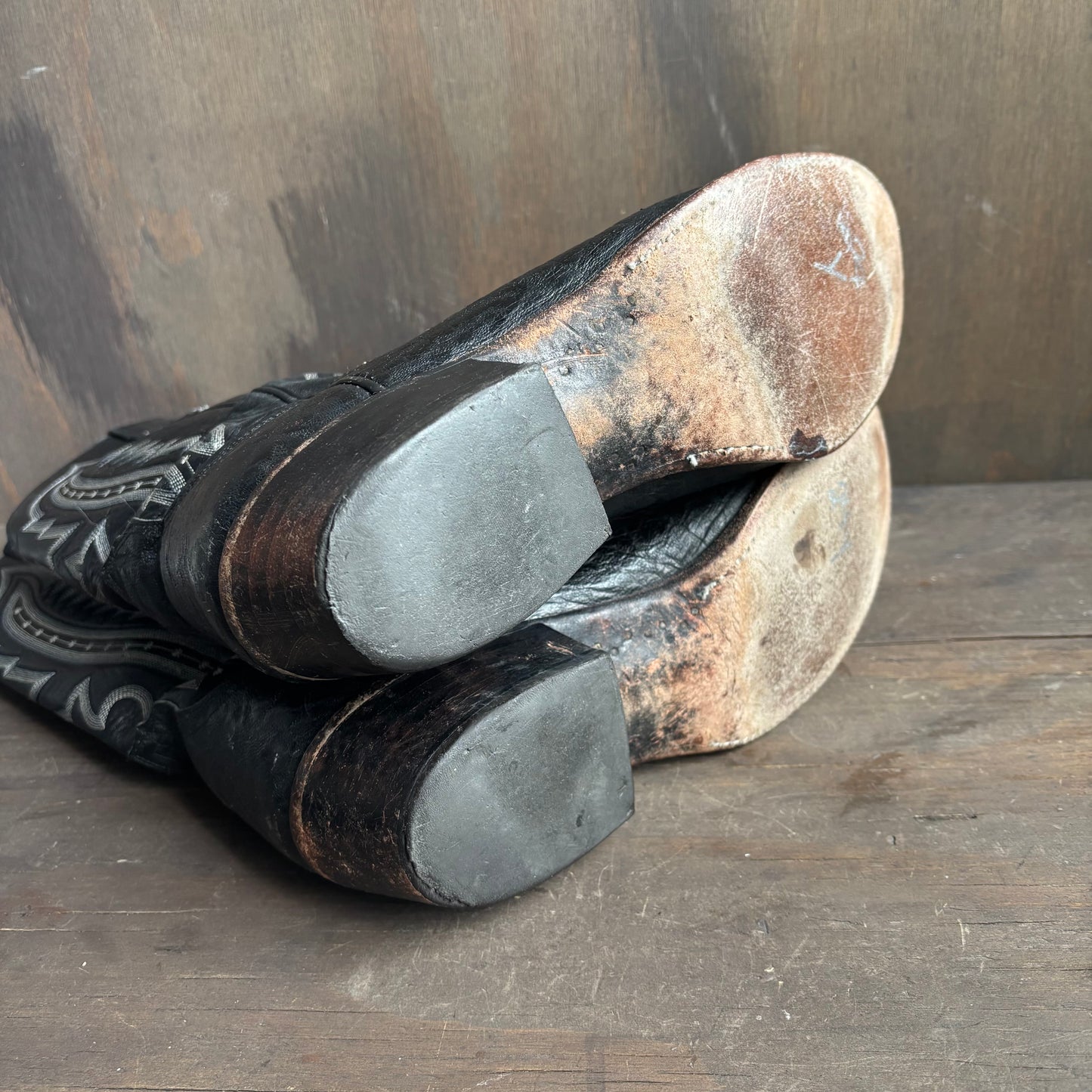 Lucchese 2000 Black Leather Boots