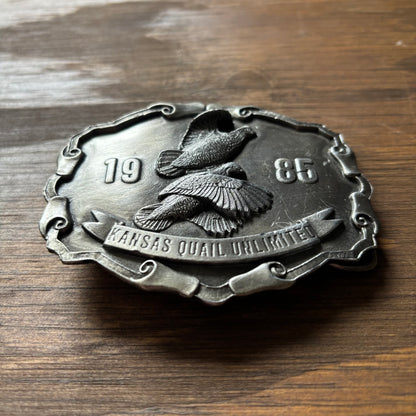 Kansas Quail Unlimited Belt Buckle