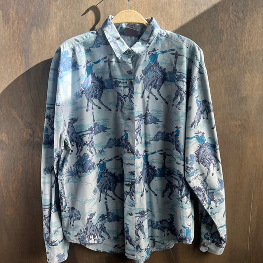 Woolrich Blue Cowboy Button Up