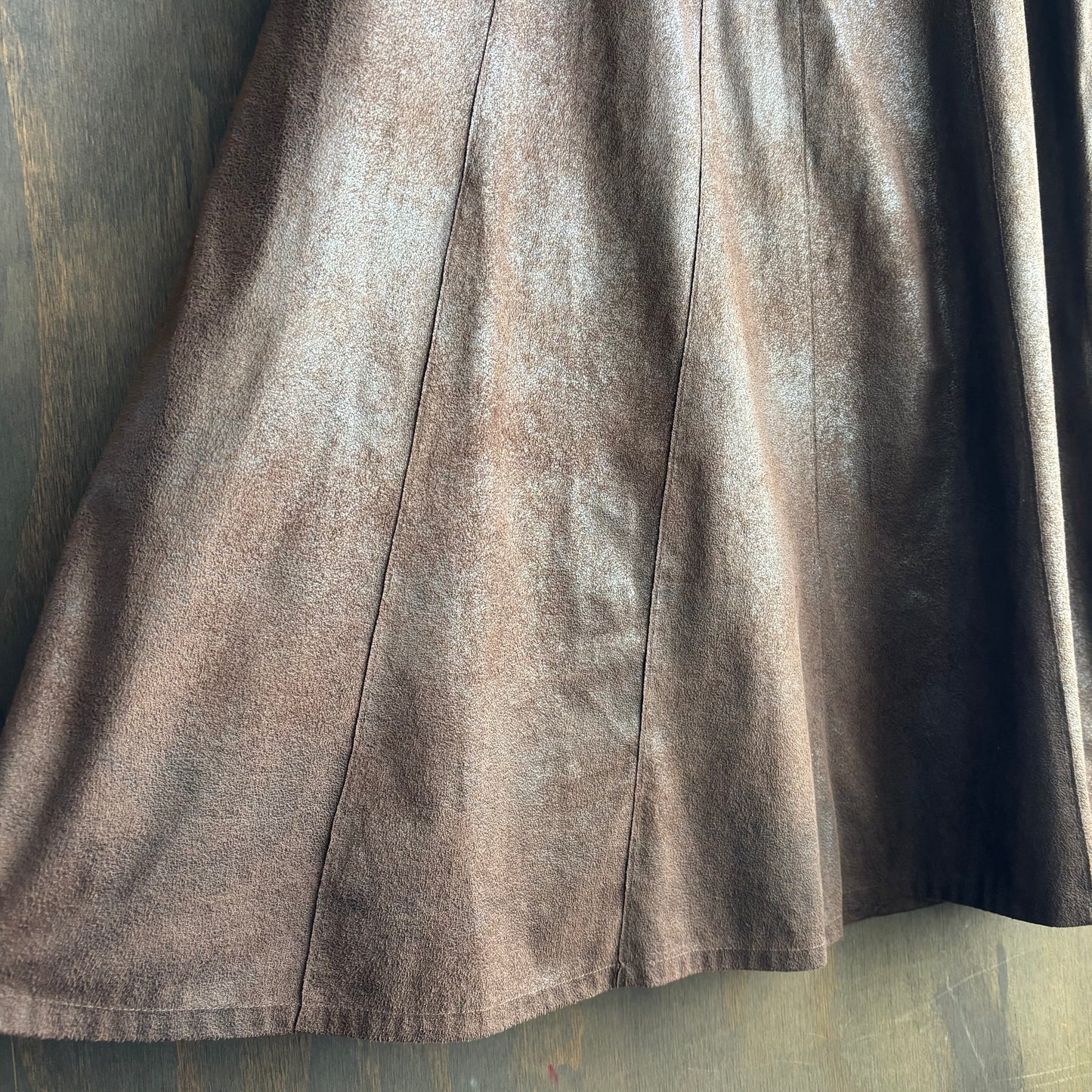 Brown Faux Suede Skirt