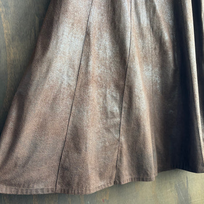Brown Faux Suede Skirt