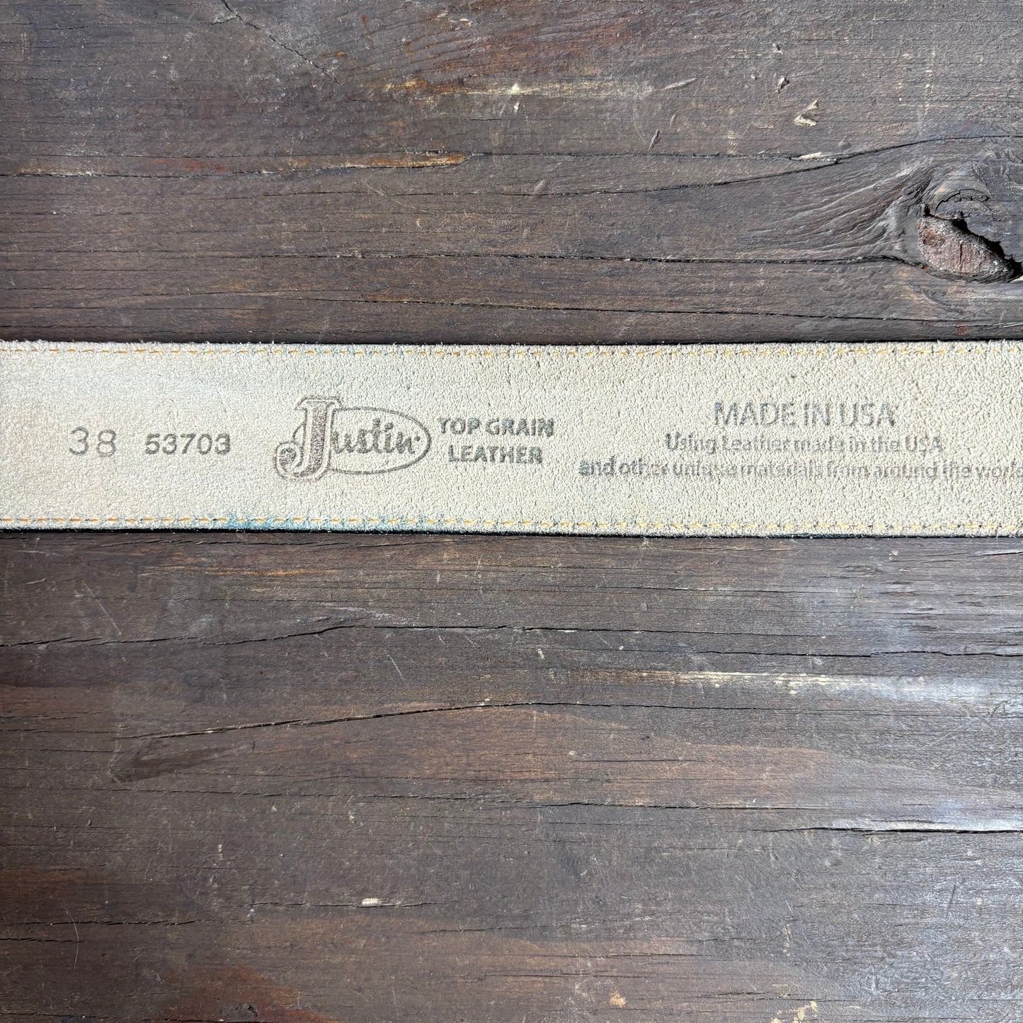 Justin Black Leather Belt