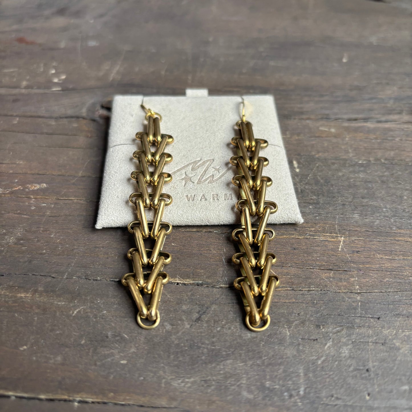 Mac Warman Vintage Brass Chunky Earrings