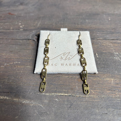Mac Warman Vintage Brass Flat Link Earrings