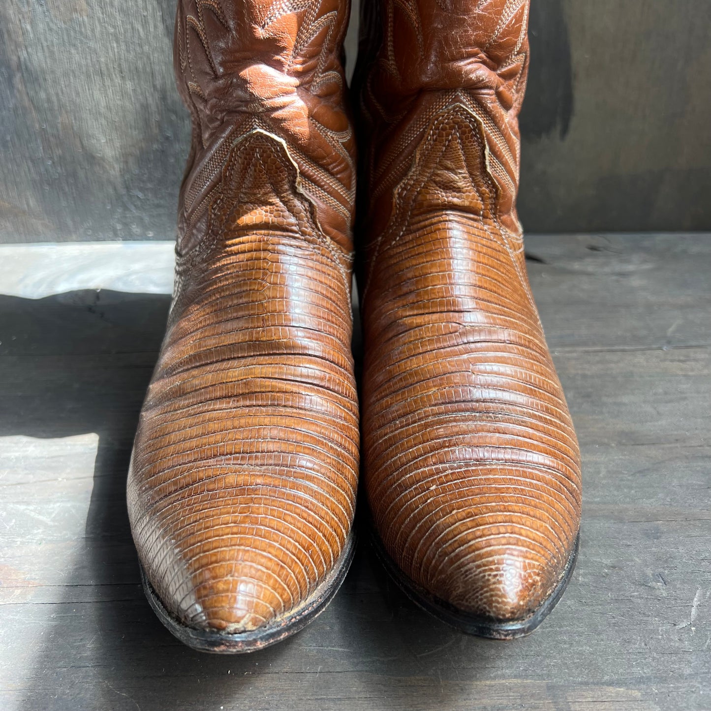 Tony Lama Two-Tone Lizard and Leather Boots