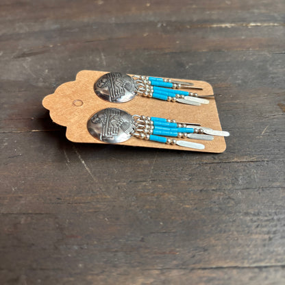 Sterling Silver Beaded Thunderbird Earrings