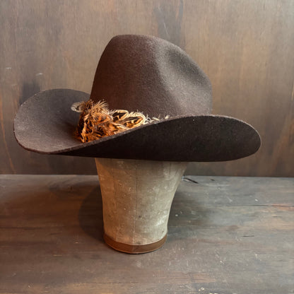 Vintage Bronco Hat with Feather Band