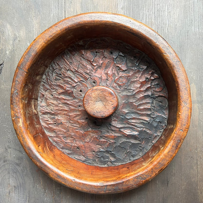 Vintage Wooden Nut Bowl
