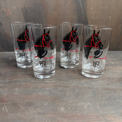 Vintage Kentucky Derby Collins Glasses (set of 4)