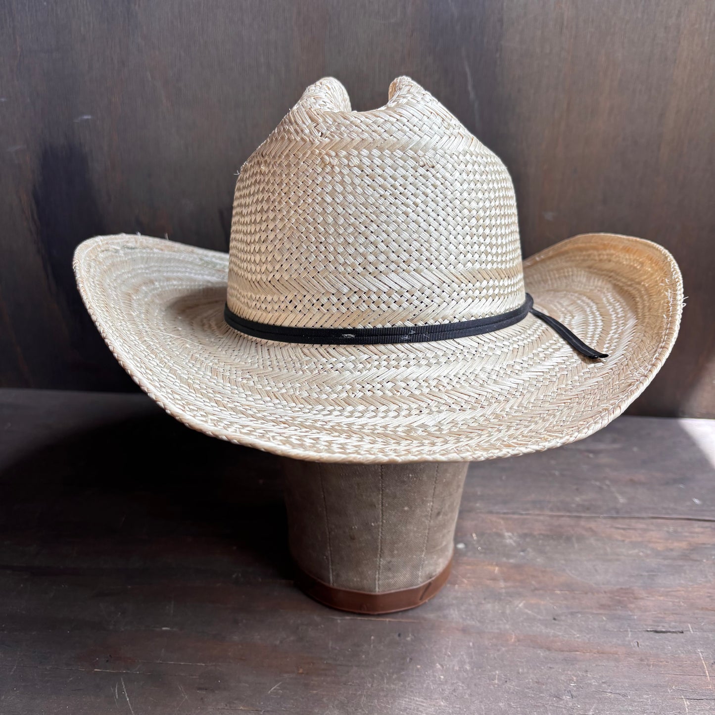 Stetson Straw Hat with Black Tie