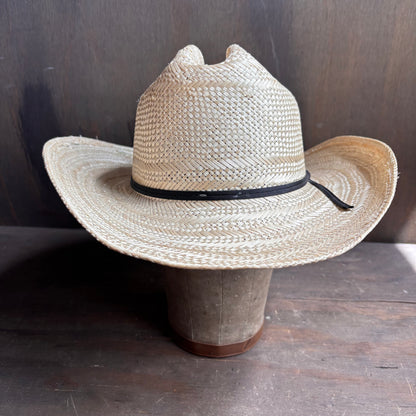 Stetson Straw Hat with Black Tie
