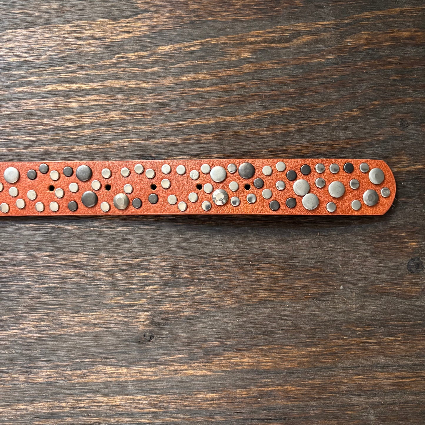 Brown Leather Studded Belt