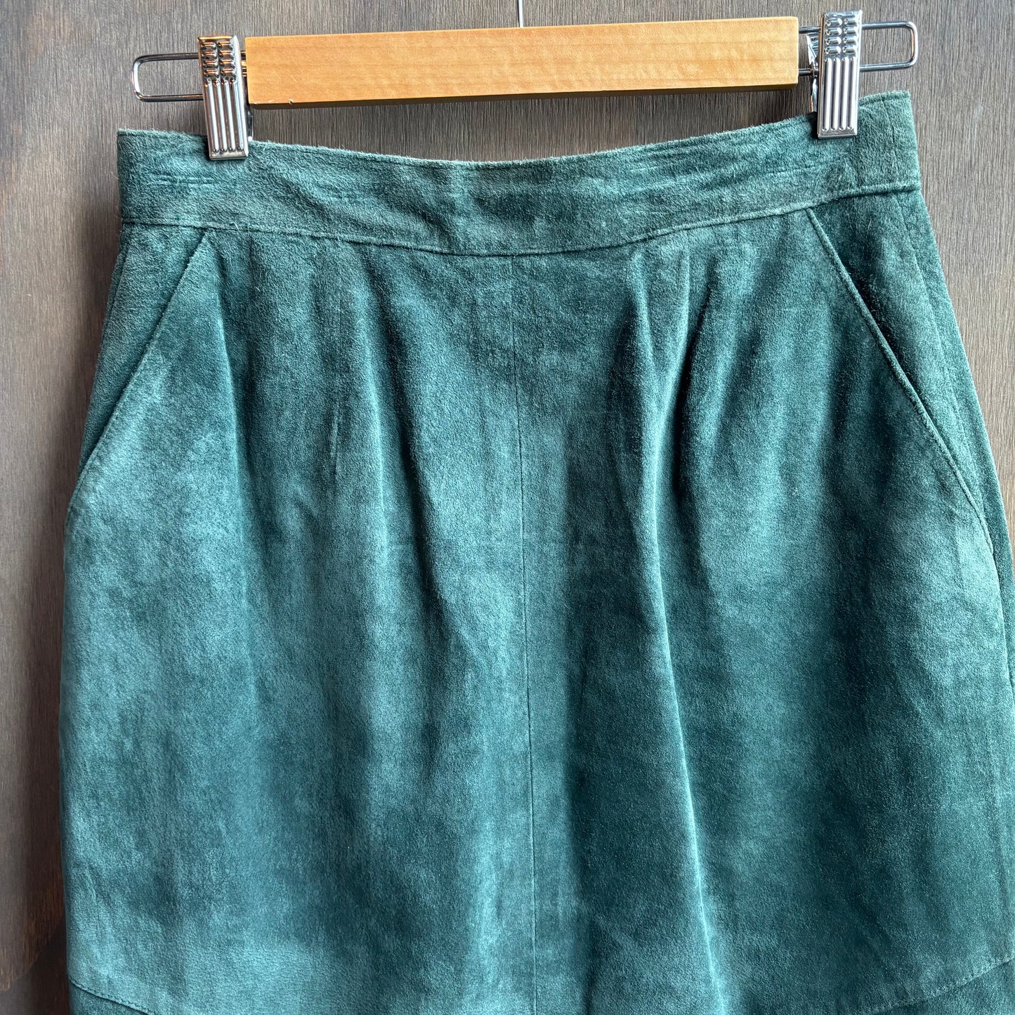 Evan Davies Green Suede Skirt