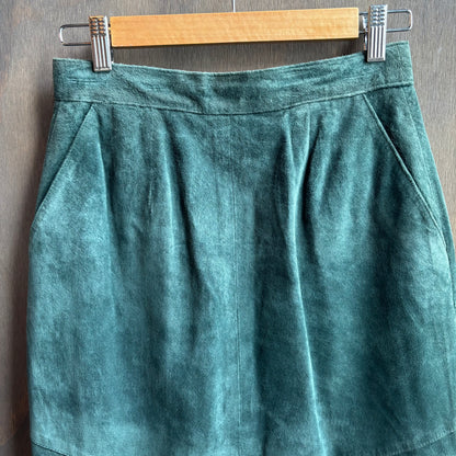 Evan Davies Green Suede Skirt