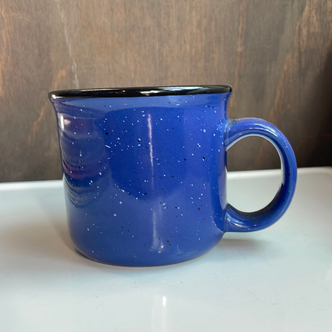 Von Pok & Chang blue ceramic mugs, Set of 4