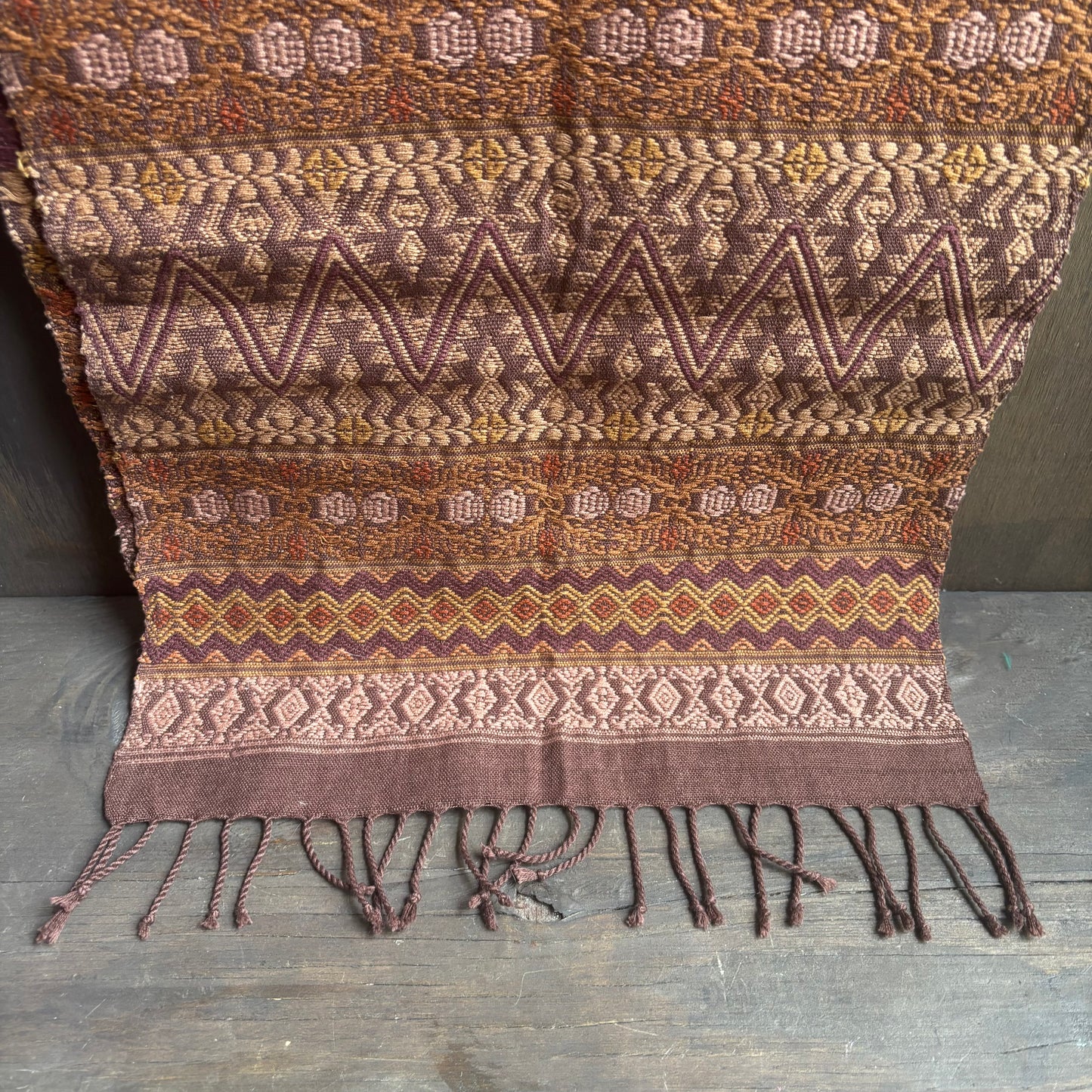 Orange and Maroon XL Table Runner