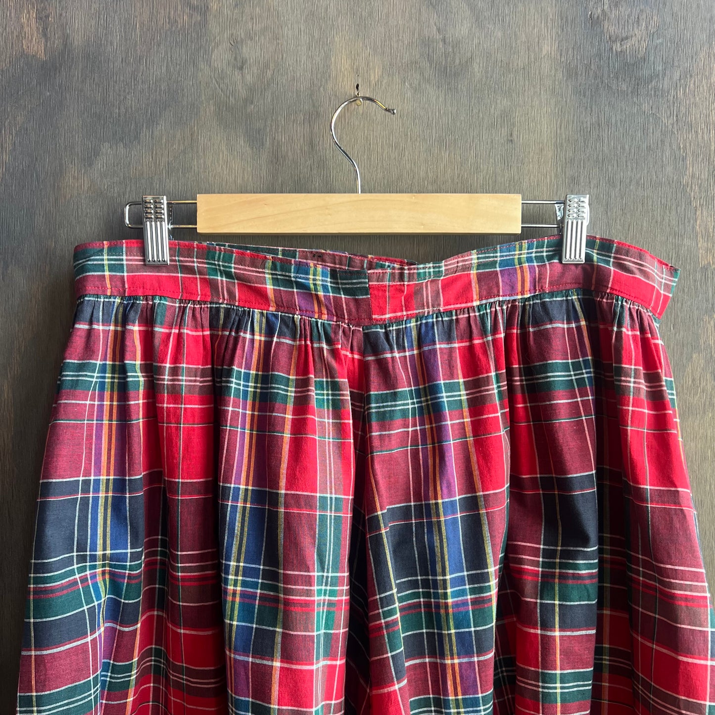 Vintage Plaid Pleated Skirt