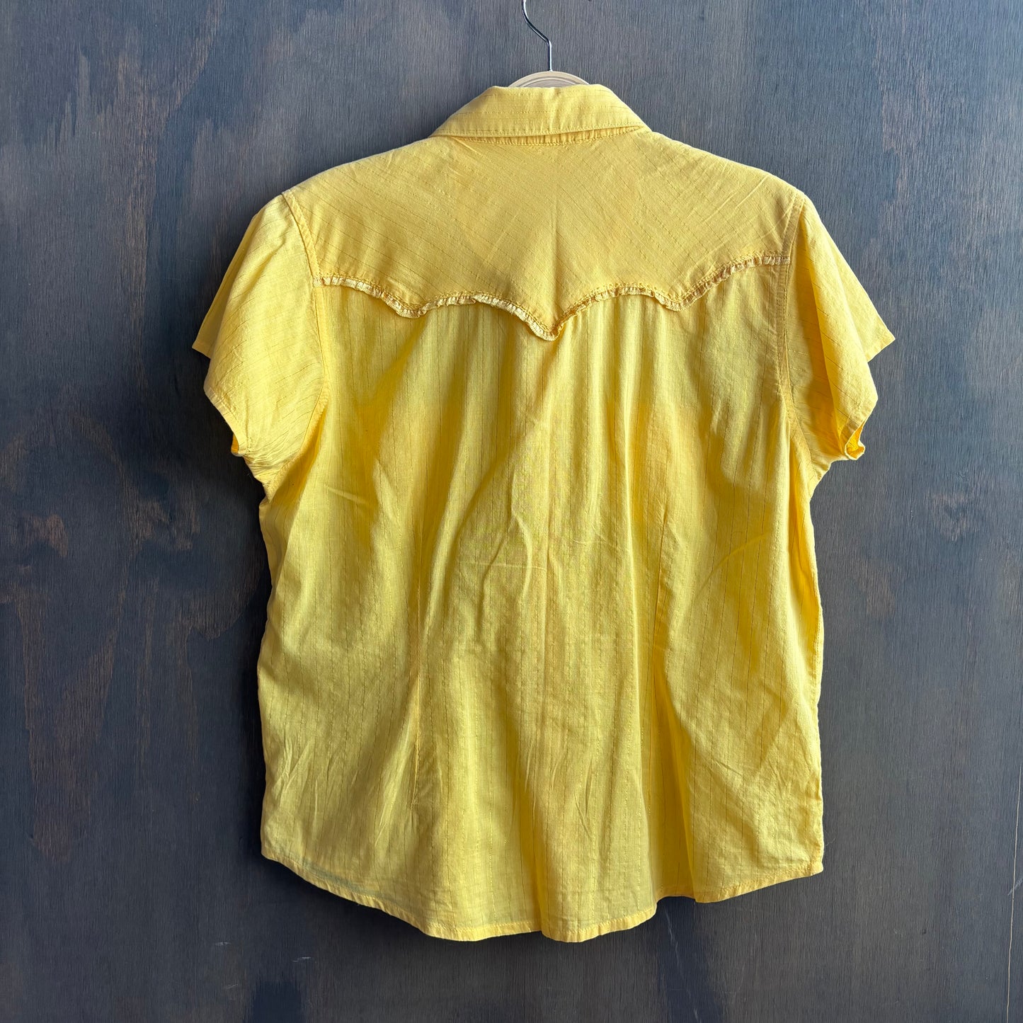 Yellow Short Sleeve Pearl Snap