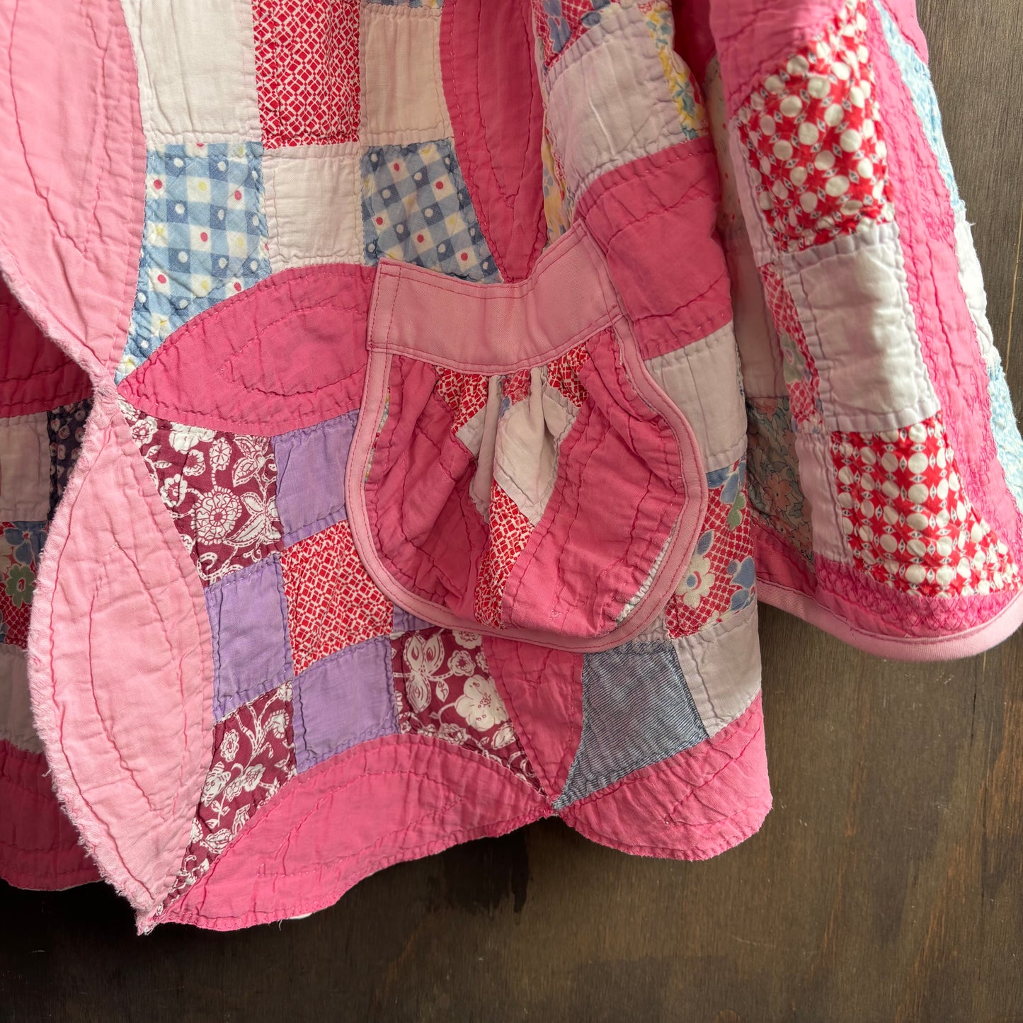 Vintage Pink Patchwork Quilt Jacket