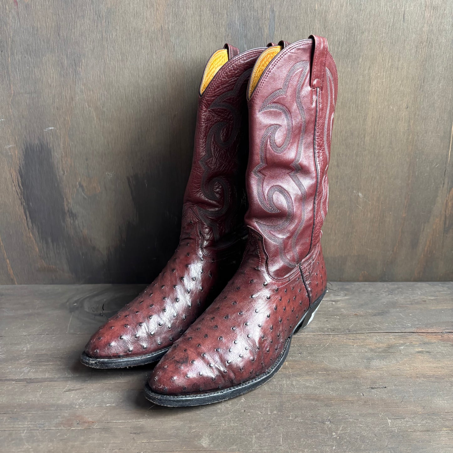 Nocona Rust Ostrich Foot Boots