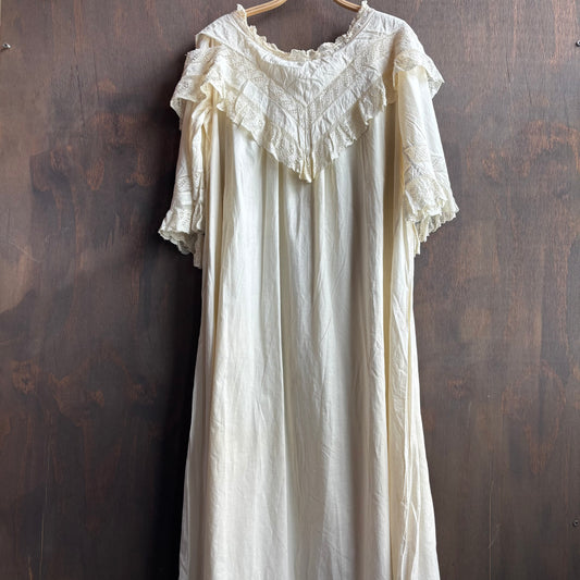 Vintage Cream Lace Gown