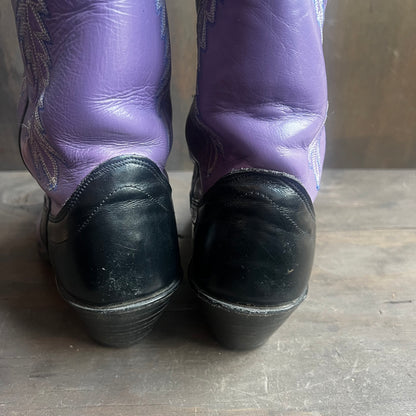 Olathe Purple and Black Leather Boots