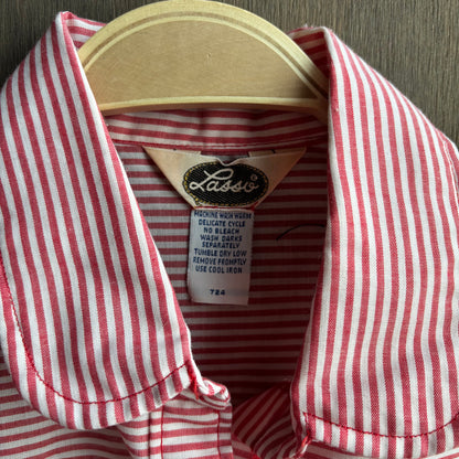 Vintage Lasso Red and White Striped Button Up