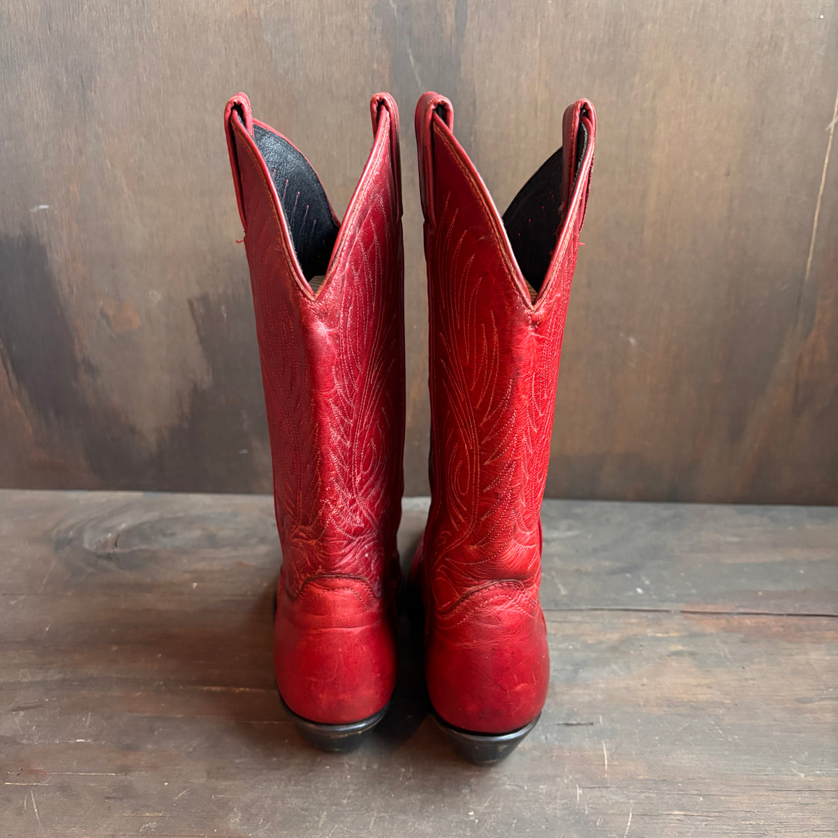 Vintage Red Leather Boots