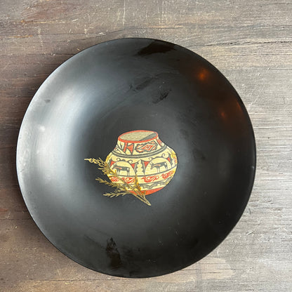 Black Couroc Pottery Plate
