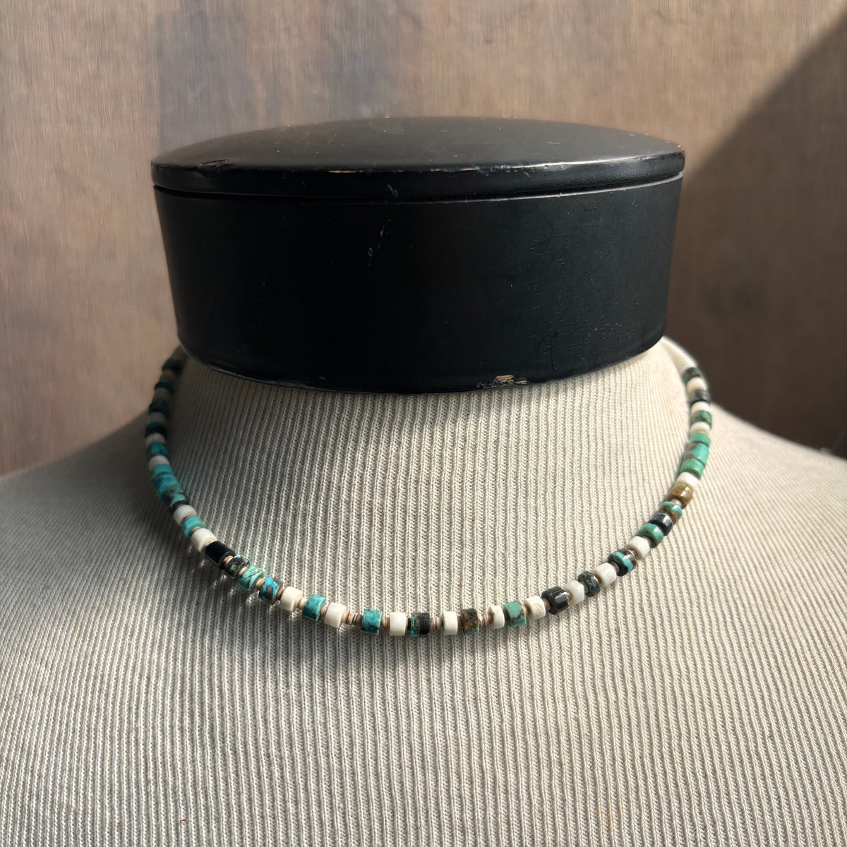 Vintage Turquoise and Shell Beaded Necklace