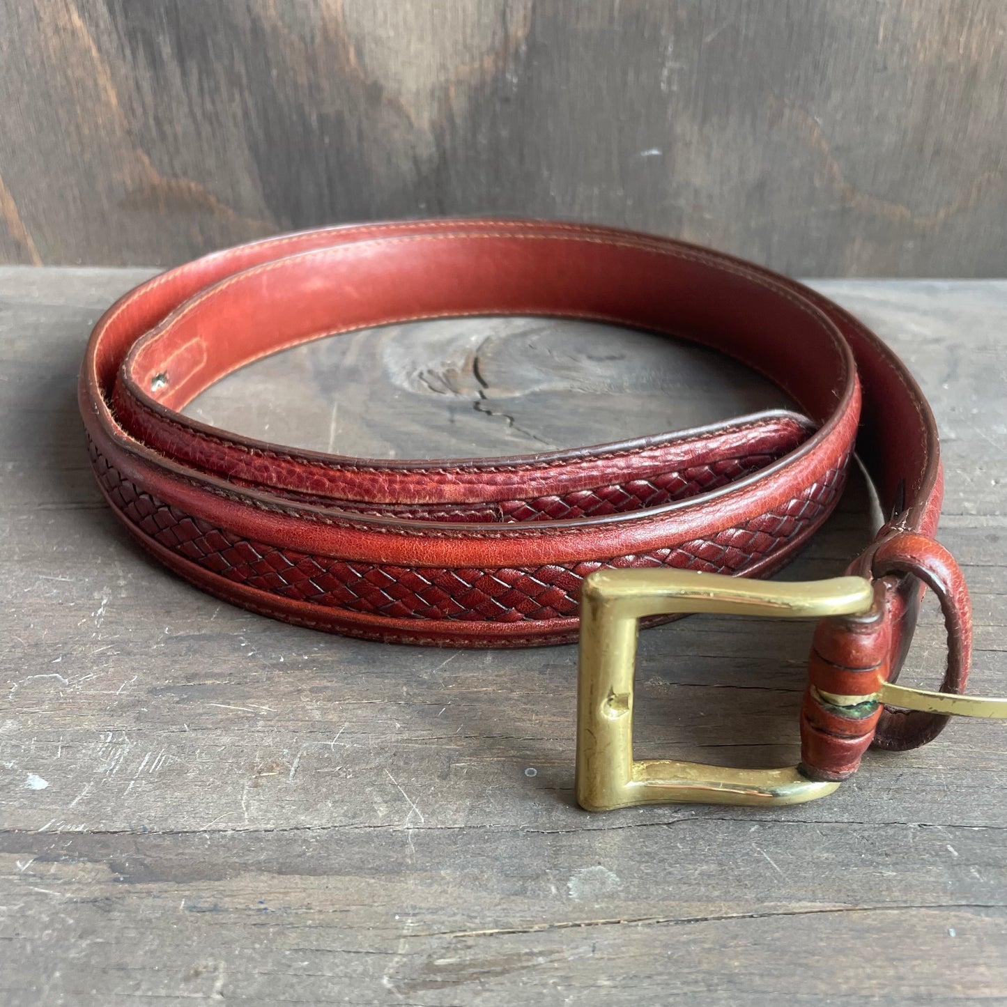 Brown leather belt