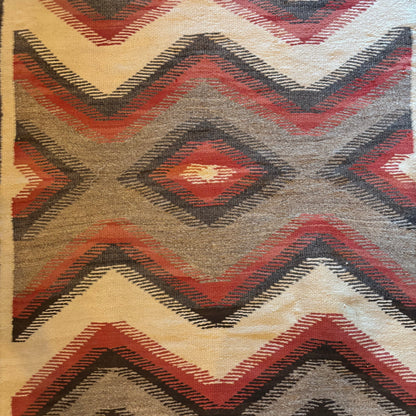 Coral and Brown Woven Rug