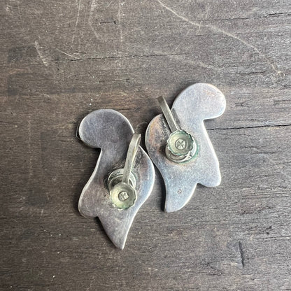 Sterling Silver Plume Clip On Earrings