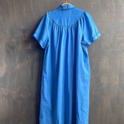 Blue Vintage Collared Shirt Dress