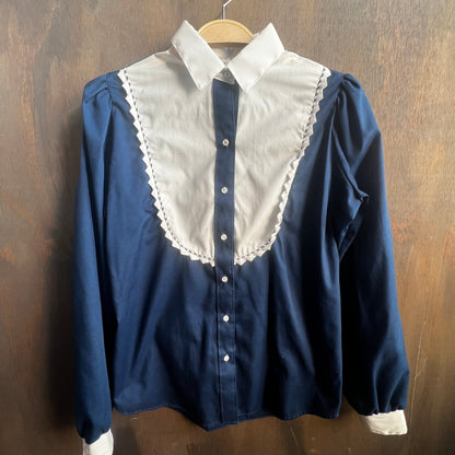 Panhandle Slim White and Blue Western Shirt