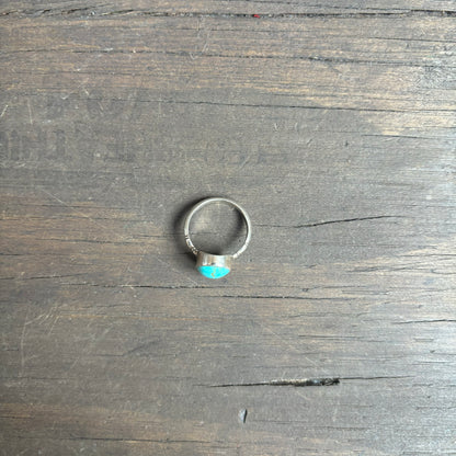 Silver Ring with Oval Turquoise Stone