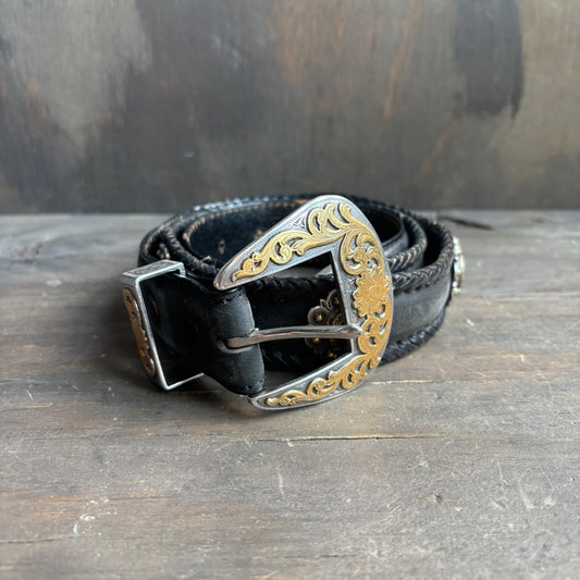 Two-Tone Horseshoe Studded Belt