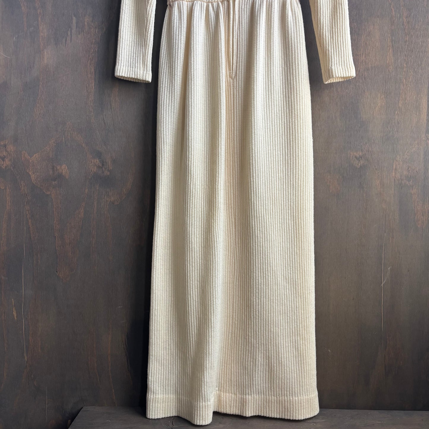 Vintage Cream Wool Turtleneck Dress