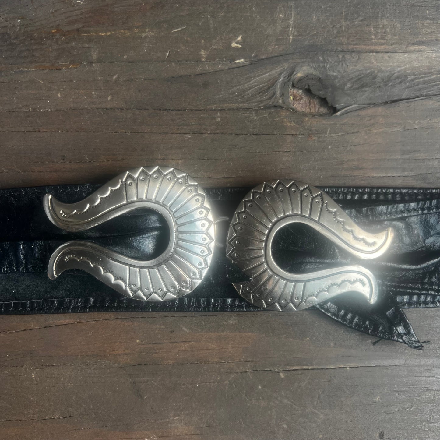 Black and Silver Western Belt