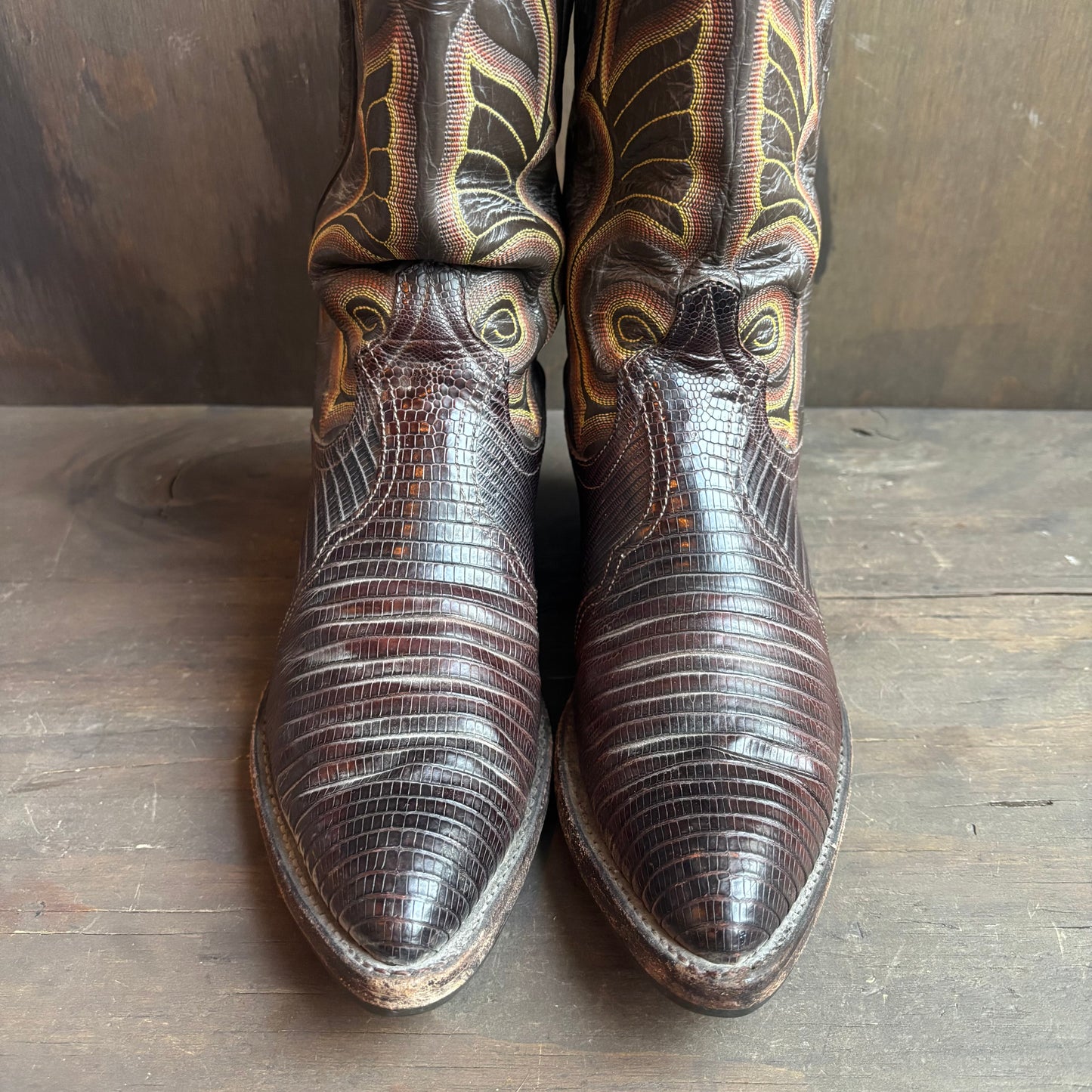 Larry Mahan Brown Reptile Foot Boot