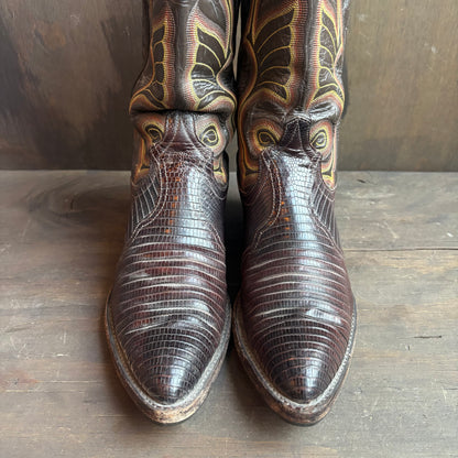 Larry Mahan Brown Reptile Foot Boot