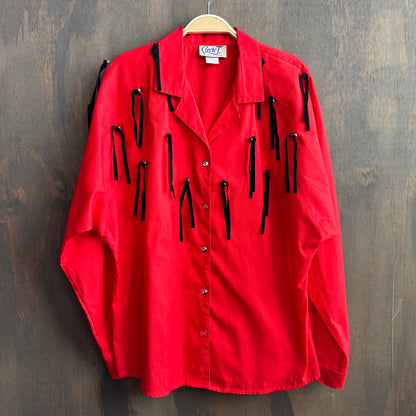 Vintage Circle T Red Button Up with Fringe