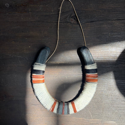 White Thread Wrapped Hanging Horseshoe