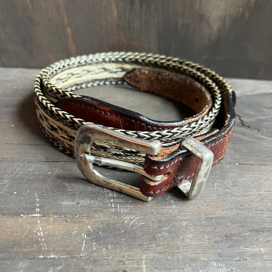 Brown Leather and Horse Hair Belt