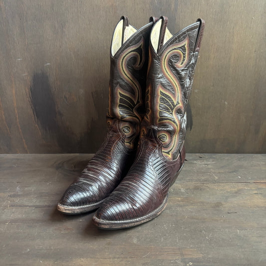 Larry Mahan Brown Reptile Foot Boot