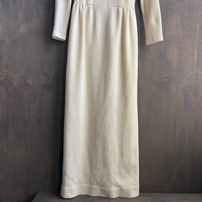 Vintage Cream Wool Turtleneck Dress