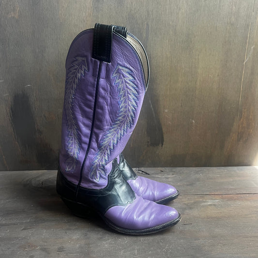 Olathe Purple and Black Leather Boots