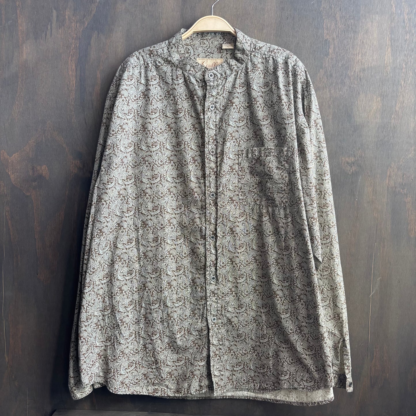 Scully Band Collar Paisley Button Up