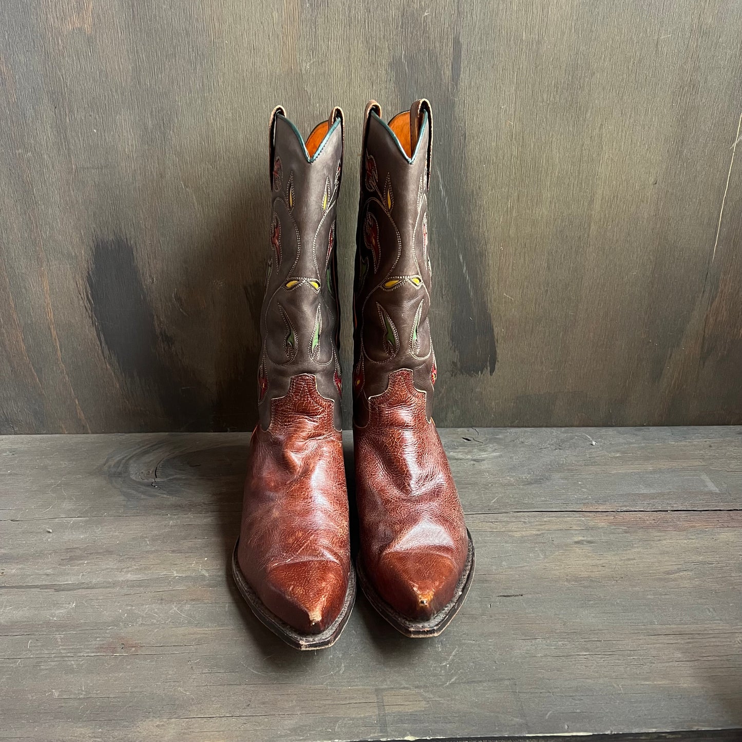 Italian Floral Frye Cowboy Boots